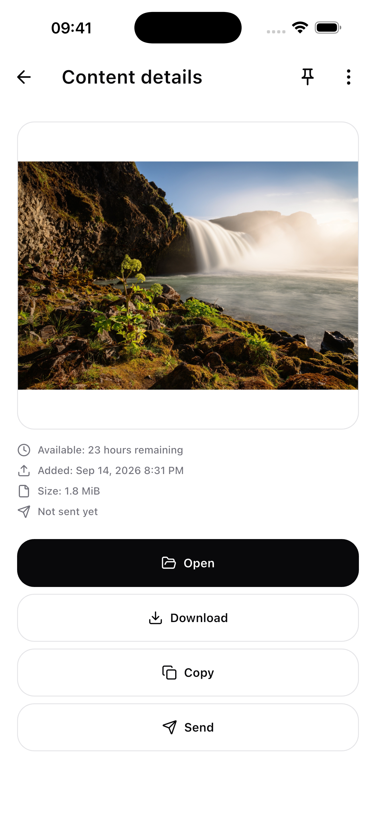 Open: Send once. Each destination receives its own copy to open, copy, or download.